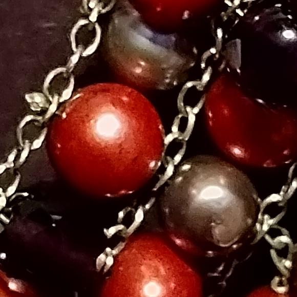 Vintage handmade 925 silver with glass beads and fresh water pearls - Picture 9 of 9